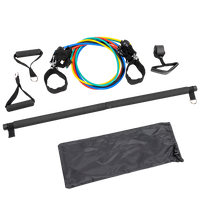 Exercise Pilates Bar Kit Resistance Bands Yoga Fitness Stretch Workout Gym