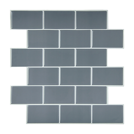 Tiles 3D Peel and Stick Wall Tile Dark Grey 10 Sheets