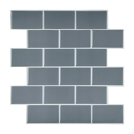 Tiles 3D Peel and Stick Wall Tile Dark Grey 10 Sheets