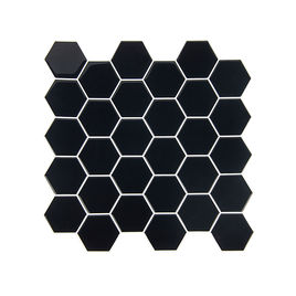 Tiles 3D Peel and Stick Wall Tile Hexagonal Mosaic Black 10 Sheets