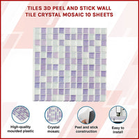 Tiles 3D Peel and Stick Wall Tile Crystal Mosaic 10 Sheets