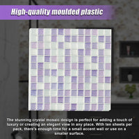 Tiles 3D Peel and Stick Wall Tile Crystal Mosaic 10 Sheets