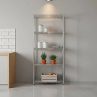 5 Tier Silver Metal Storage Rack Shelving Wire Shelf