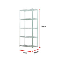 5 Tier Silver Metal Storage Rack Shelving Wire Shelf