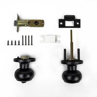 Door Handle Set Privacy Function Round Black