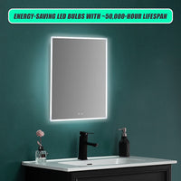 Smart Mirror Bathroom Vanity LED Lighted Wall Mirror 800x600mm