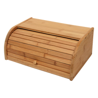 Bamboo Bread Bin Storage Box Kitchen Loaf Pastry Container