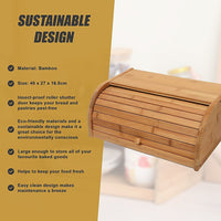 Bamboo Bread Bin Storage Box Kitchen Loaf Pastry Container