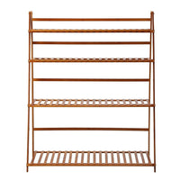 Plant Stand Outdoor Indoor Garden Wood Bamboo Shelf Folding 100CM Length