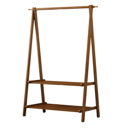 Portable Clothes Rack Coat Garment Stand Bamboo Rail Hanger Airer Closet