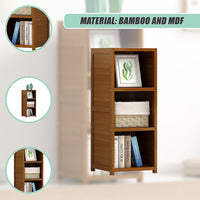 Bamboo Adjustable Shelf Bookcase Display Storage Rack Stand Livingroom Bedroom