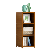 Bamboo Adjustable Shelf Bookcase Display Storage Rack Stand Livingroom Bedroom