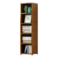 Bamboo 5-Shelf Bookcase – Tall Display Storage Rack Stand for Living Room, Bedroom, Office or Home Organisation