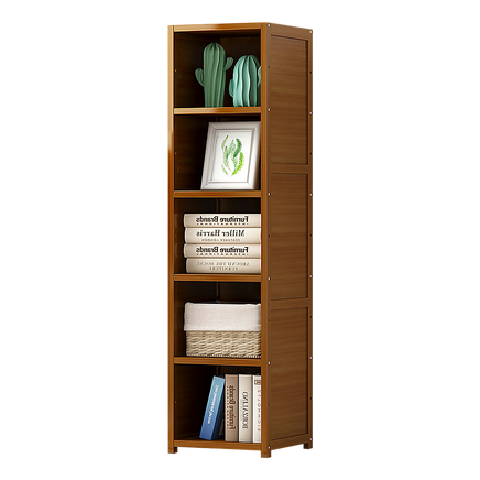 Bamboo 5-Shelf Bookcase – Tall Display Storage Rack Stand for Living Room, Bedroom, Office or Home Organisation