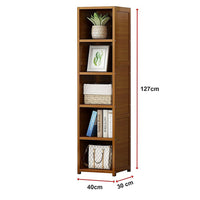 Bamboo 5-Shelf Bookcase – Tall Display Storage Rack Stand for Living Room, Bedroom, Office or Home Organisation