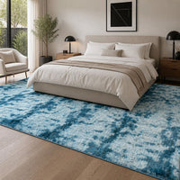 200x300cm Large Floor Soft Blue Fluffy Rug – Modern Area Carpet for Bedroom & Lounge