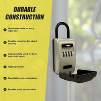 Security 4 Digit Combination Cable Lock Box With Luminous Dials