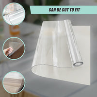 PVC Tablecloth Protector 107X213.4CM Clear Plastic Table Cloth Cover Transparent