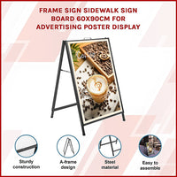 Frame Sign Sidewalk Sign Board 60x90cm For Advertising Poster Display