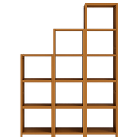 3 Piece Bamboo Adjustable Shelf Set – Bookcase Display Storage Rack Stand