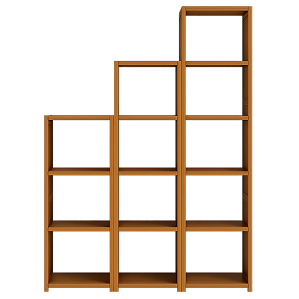 3 Piece Bamboo Adjustable Shelf Set – Bookcase Display Storage Rack Stand