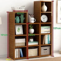 3 Piece Bamboo Adjustable Shelf Set – Bookcase Display Storage Rack Stand
