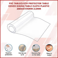 PVC Tablecloth Protector Table Cover Dining Table Cloth Plastic 2800x1170mm 2.0mm