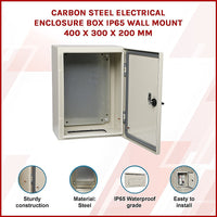 Carbon Steel Electrical Enclosure Box IP65 Wall Mount 400 x 300 x 200 mm