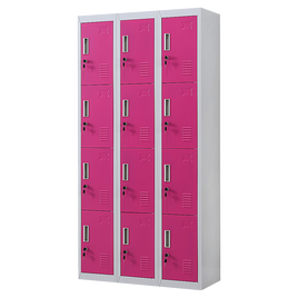 12-Door Locker for Office Gym Shed School Home Storage - Standard Lock with 2 Keys