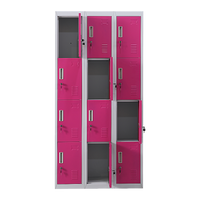 12-Door Locker for Office Gym Shed School Home Storage - Standard Lock with 2 Keys