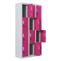 12-Door Locker for Office Gym Shed School Home Storage - Standard Lock with 2 Keys