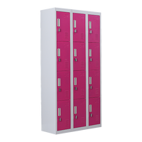 12-Door Locker for Office Gym Shed School Home Storage - Padlock-operated