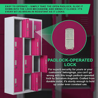 12-Door Locker for Office Gym Shed School Home Storage - Padlock-operated