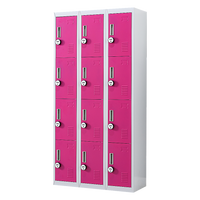 12-Door Locker for Office Gym Shed School Home Storage - 4-Digit Combination Lock