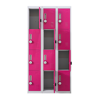 12-Door Locker for Office Gym Shed School Home Storage - 4-Digit Combination Lock