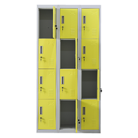 12-Door Locker for Office Gym Shed School Home Storage - Standard Lock with 2 Keys