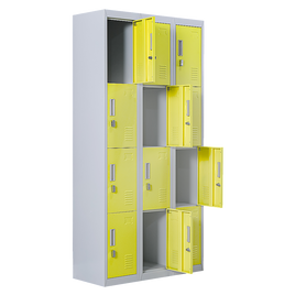 12-Door Locker for Office Gym Shed School Home Storage - Padlock-operated