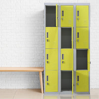 12-Door Locker for Office Gym Shed School Home Storage - Padlock-operated