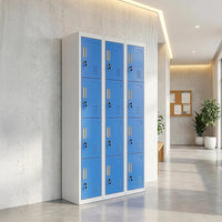 12-Door Locker for Office Gym Shed School Home Storage - Standard Lock with Keys