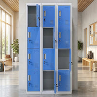 12-Door Locker for Office Gym Shed School Home Storage - Standard Lock with Keys