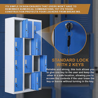 12-Door Locker for Office Gym Shed School Home Storage - Standard Lock with Keys