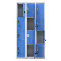 12-Door Locker for Office Gym Shed School Home Storage - Standard Lock with Keys