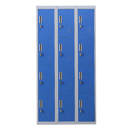 12-Door Locker for Office Gym Shed School Home Storage - Padlock-operated