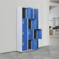 12-Door Locker for Office Gym Shed School Home Storage - Padlock-operated