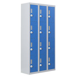 12-Door Locker for Office Gym Shed School Home Storage - 3-Digit Combination Lock