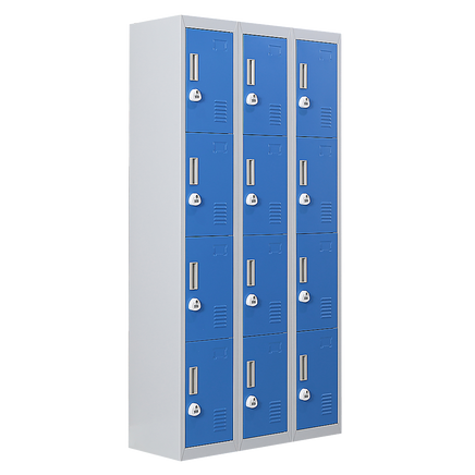 12-Door Locker for Office Gym Shed School Home Storage - 3-Digit Combination Lock