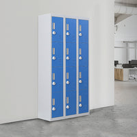 12-Door Locker for Office Gym Shed School Home Storage - 3-Digit Combination Lock