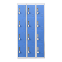 12-Door Locker for Office Gym Shed School Home Storage - 4-Digit Combination Lock