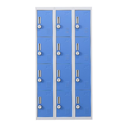 12-Door Locker for Office Gym Shed School Home Storage - 4-Digit Combination Lock