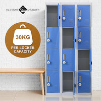 12-Door Locker for Office Gym Shed School Home Storage - 4-Digit Combination Lock